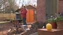 Toby Buckland building a wall display