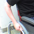 Damon likes the handrail...