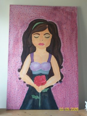 Girl holding a rose