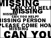 Missing persons text collage