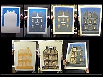 The process of printing the 3-D poster