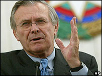 O secretário de Defesa dos Estados Unidos, Donald Rumsfeld