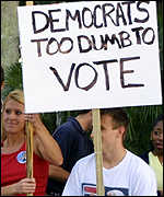 Voliči Gora jsou podle Bushových příznivců moc hloupí na to, aby mohli volit