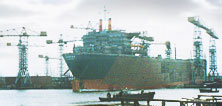 Launch of the Myrina at Harland & Wolff in September 1967. Photo by Peter Bannister.