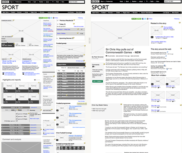 Two wireframes
