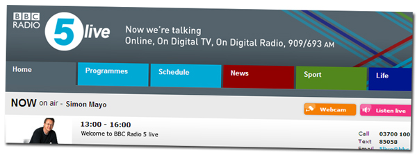 5 live home page