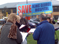 Protestors at King George Hospital