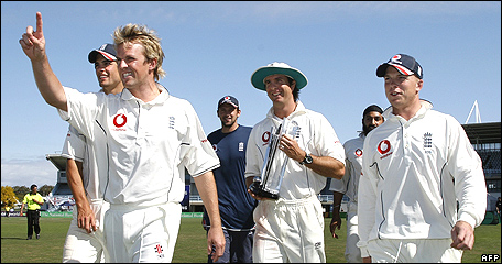 Me and some of the boys parade the trophy at McLean Park