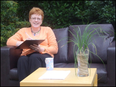 Sandra on sofa