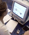 Hannah Peaker at a computer