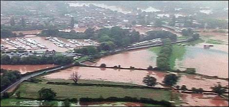 A flooded area