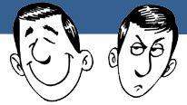 happy and grumpy cartoon faces