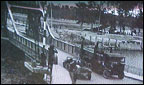 Allied troops cross the captured Pegasus Bridge