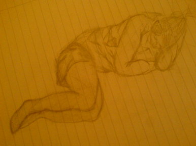 Doodle of girl laying down