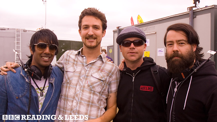 The guys meet up with Radio 1 Punk Show DJ Mike Davies and Frank Turner ahead of his performance on the BBC Introducing stage.