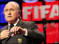 O presidente da Fifa, Joseph Blatter, durante congresso da entidade no Marrocos