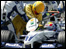 Mark Webber in the pits at Silverstone