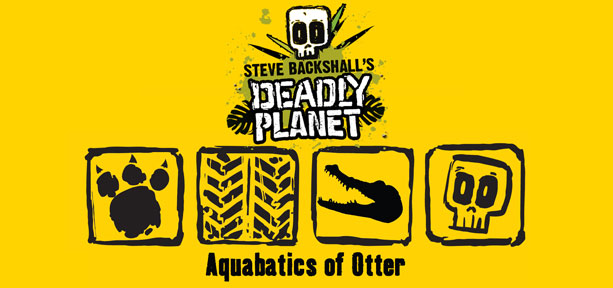 Aquabatics of otter secret code - paw, track, croc, skull