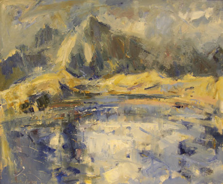Gareth Parry's painting Bora yn Eryri/Morning in Snowdonia