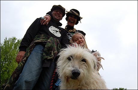 Family with dog