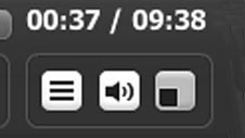 The control buttons: time display, text button, volume control and screen display