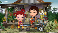 Dirtgirl and Scrapboy explore nature and the world around them