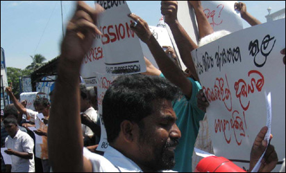 Journalist in protest 