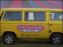 The Marquee and East Coast Radio's broadcasting van