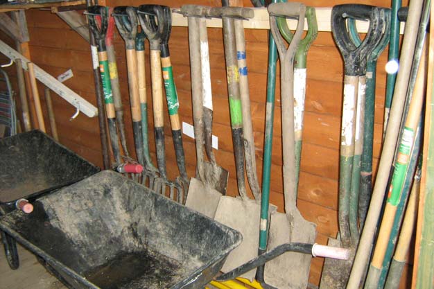 Tidy allotment shed