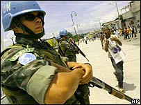 Manifestantes pró-Aristide