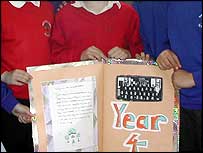 Pupils show off their book