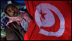 Hunger striker Mouhamed Ayouni protests outside the prime minister's office. Photo by Christopher Furlong/Getty Images