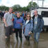 Knee deep and smiling