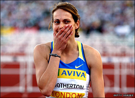 Kelly Sotherton after her hurdles race was abandoned