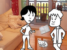 Tim and Helen in the sitting room