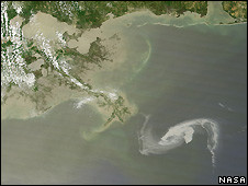 Imagen satelital de la mancha, NASA