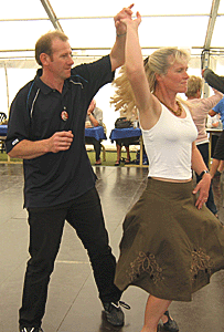 People dancing to the live entertainment