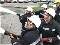 Kids with hoses
