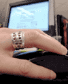 Working on a computer