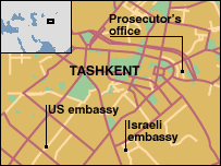 Mapa Taškentu