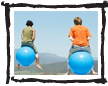 children on space hoppers