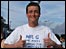 Great North Runner with his thumbs up