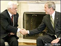 George Bush a Mahmúd Abbás 
