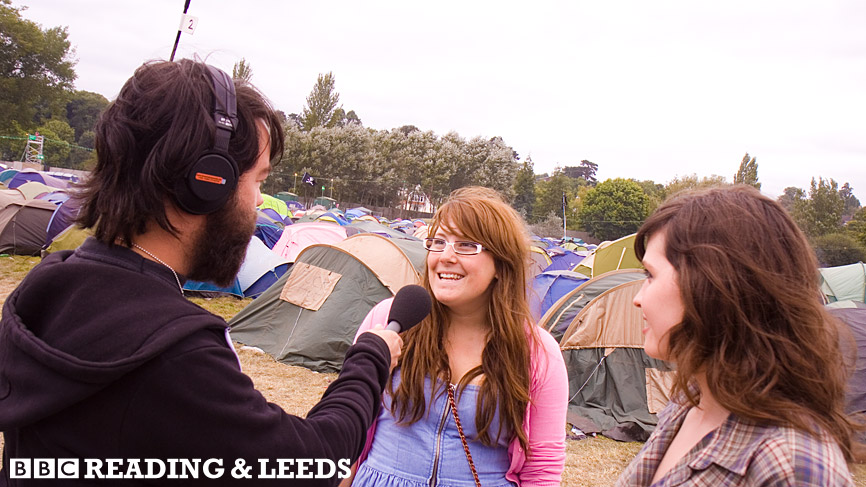 Dan visits the camp site to find out what bands people have seen at Reading so far.