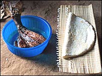 Peixe e tapioca