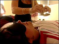 Woman having Shaman healing