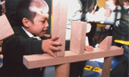 boy building bricks