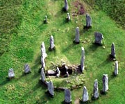 Aerial picture of the Calanais Standing Stones