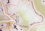 Foxley Report map which traces Hitler's walk from the Berghof to the Teahaus.