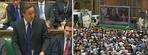 Cameron presenting Saville Report